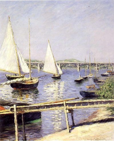 Sailboats at Argenteuil by Gustave Caillebotte